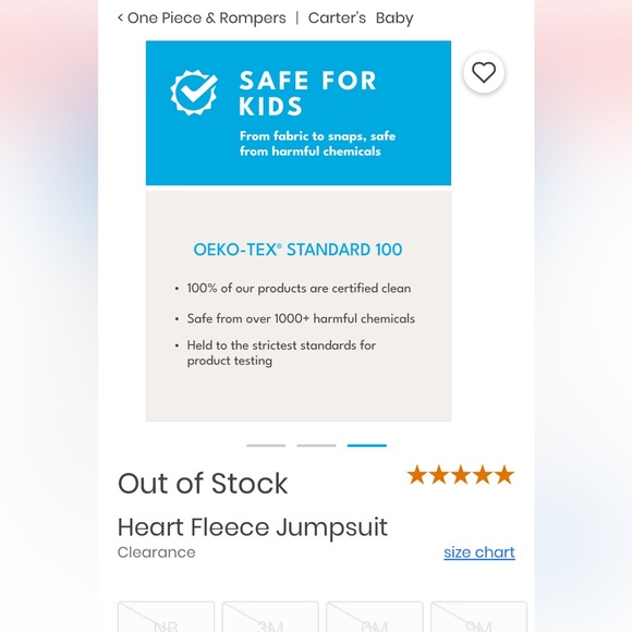 CARTERS baby heart fleece one-piece jumpsuit NEW with tags baby girl Sz 6 mth - Picture 10 of 11